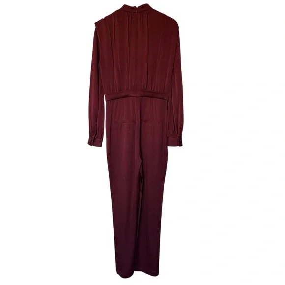 Veronica Beard Kavia Satin Jumpsuit in Clay Size 2 - Picture 8 of 16